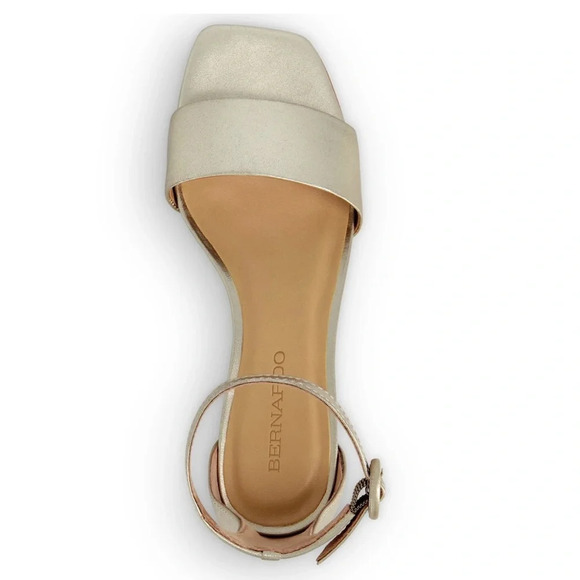 NIB Bernando Jalena Low Heel Sandal Champagne Antique Calf Size 9 - Picture 3 of 11